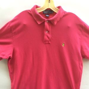 Polo Ralph Lauren Men Polo Large Pink 100% Cotton